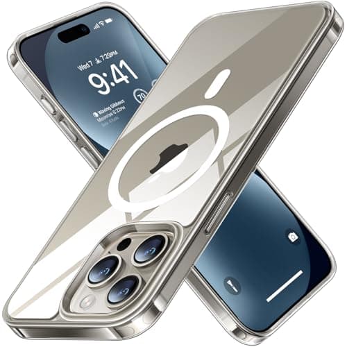 Image of TORRAS [12FT Military Shockproof iPhone 15 Pro Case for MagSafe [20W Safe & Fast Charging] [Slim Fit Velvety Touch] [Titanium Action Button] Thin Matte Magnetic Case iPhone 15 Pro Cover Armor Clear