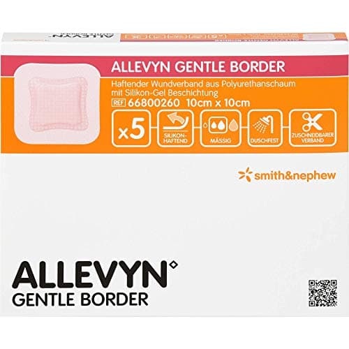 Image of ALLEVYN Gentle Border 10 x 10 cm haftender Wundverband, 5 pcs. Plaster
