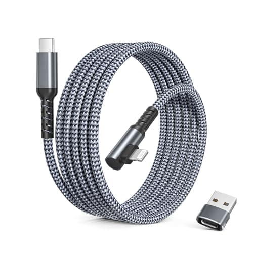 Image of Elebase for iPad 9th 8th Generation Charger Cord with USB Adapter 1M,Old Right Angle USB C to Lightning Lead 90 Degree Fast Charging PD Cable for Apple iPhone 14 13 12 11 Pro Plus,XS XR X 8 7 6 SE,Car