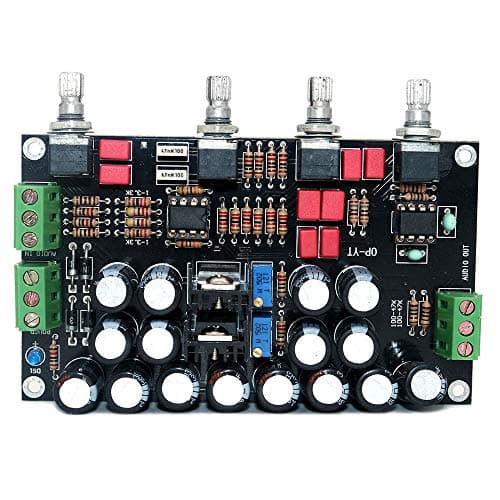 Image of DollaTek HIFI amplificador audio OPA2604+AD827 OPAMP 5532 LM337 LM317 Preamp Pre-amplifier Volume Tone Control Board
