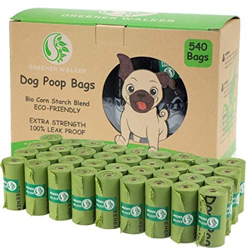 Image of GREENER WALKER Poo Bags for Dog Waste, 540 Extra Thick Strong 100% Leak Proof Biodegradable Dog Poo Bags (Green)