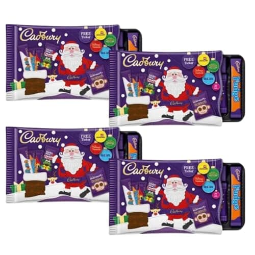 Image of Amamitrade Thank you Sticker Made For 4X Cadbury Kids Dairy Milk Selection Pack 78g - Christmas Chocolate For Kids Bulk - Xmas Stocking Fillers