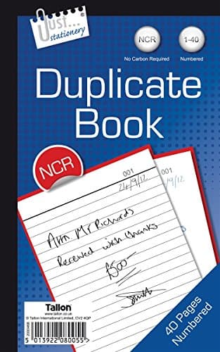 Image of Just stationery Full Size Duplicate Book Notebook, 128 x 200mm, 4023/48