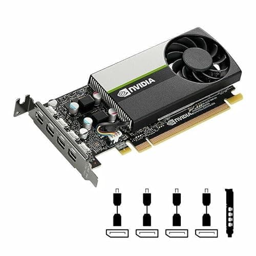 Image of NVIDIA Quadro T600 4GB GDDR6 Single-Slot Graphics Card - 640 CUDA Cores, 128bit, 160GB/s, 4x Mini DisplayPort 1.4, 40W, PCI Express 3.0 x16 with 4 Adapters, High & Low Profile Bracket (Renewed)