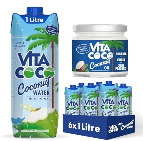 Image of Vita Coco Bundle; Pure Coconut Water 1 x6 L + Organic Coconut Oil 250ml, Water Packed With Electrolytes & Vitamins, Gluten Free, Use Oil For Cooking, Skin Moisturiser or Hair Shampoo