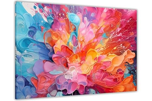 Image of Pastello Colourful Painting Abstract Canvas Wall Art, Wall Art Picture Print for Living Room and Bedroom (87cm x 61cm / 34x24inch)