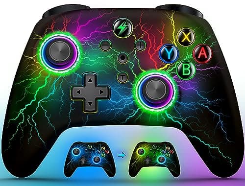 Image of HELLCOOL Switch 2 Controller - Wireless Controller for Switch 2, Controllers Switch 2 with Cool RGB, Macro/Turbo Function, Precise Motion Control, Compatible with Switch 2(2025)/1/Lite/OLED Console