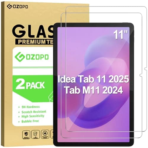 Image of GOZOPO 2 Pack Screen Protector for Lenovo Tab M11 2024 / Idea Tab 2025 11 inch, Full HD Tempered Glass Film