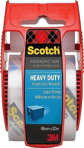 Image of Scotch Packaging Tape Extra Resistant in Hand Dispenser Transparent, 1 Roll, 48 mm x 20 m - Ideal for Packing Boxes and Parcels