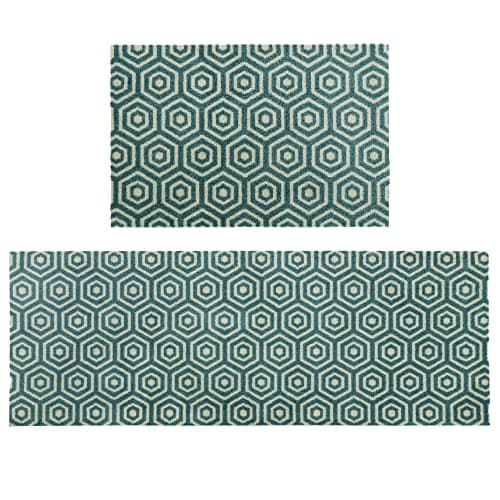 Image of JVL 'Mega Machine Washable Doormat and Runner, Geo Hex