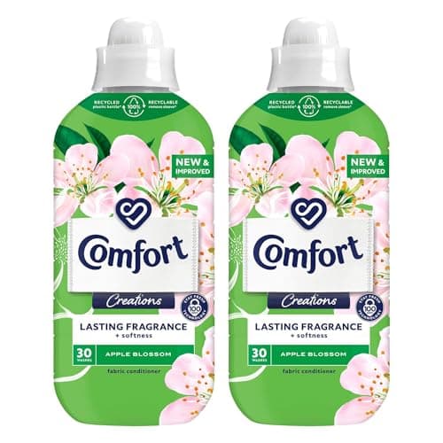 Image of Comfort Creation Concentrated Fabric Conditioner with 100 Days of Long Lasting Fragrance and Softness Intense Liquid Fabric Softener 30 Washes, 900 ml (Apple Blossom, Buy 2)