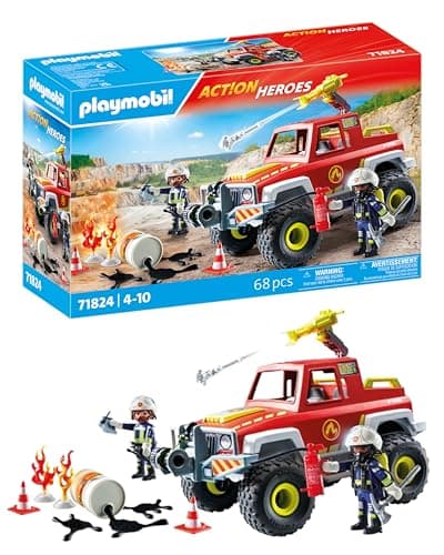 Image of Playmobil | Action Heroes | Fire Truck | Fire Engine | Toy Car | Toys for Children aged 4+ | 71824