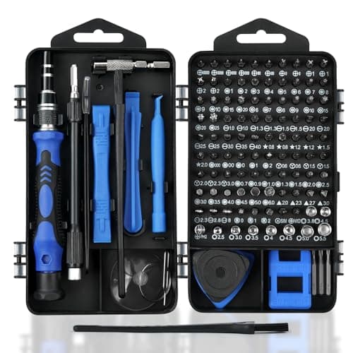 Image of OSDUE Precision Screwdriver Set, 124 in 1 Magnetic Small Screwdriver Set, Professional Repair Tool Kit, for iPhone iPad Computer Laptop MacBook Phone Tablet Glasses Doorbell Watch PS4 PS5, Blue