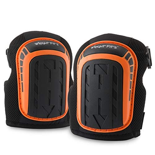 Image of WrightFits Heavy Duty Gel Knee Pads for Work with Adjustable Anti-Slip Straps – Professional Knee Protectors with High-Density Foam for Construction, Flooring, Gardening & DIY