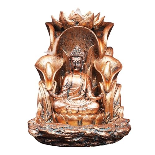 Image of Fantasy Gifts Antique Bronze Meditating Buddha Backflow Incense Burner