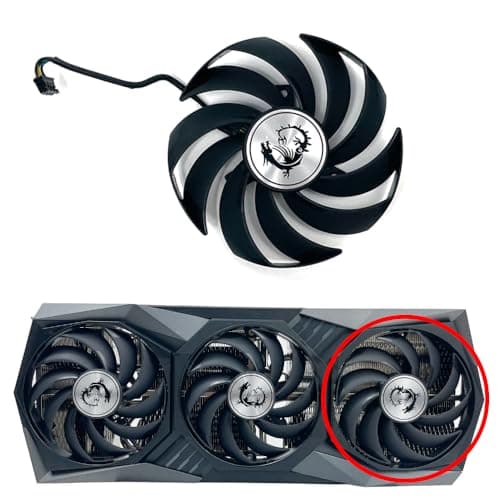 Image of MSI RTX 3060-3090 Ti GAMING X TRIO Replacement Fan for MSI Graphics Cards, Air Cooling, 90mm, 12V, 4-Pin Graphics Card Cooler, VGA Card Replacement Fan (MS-3K-TRIO-F/c)