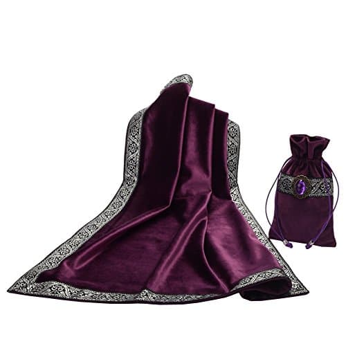 Image of BLESSUME Altar Tarot Table Cloth with One Pouch, One Size (Purple)