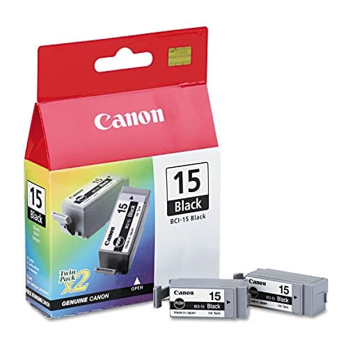 Image of Canon BCI15BK (BCI-15) Ink Cartridge, Black, 2/PK - in Retail Packaging