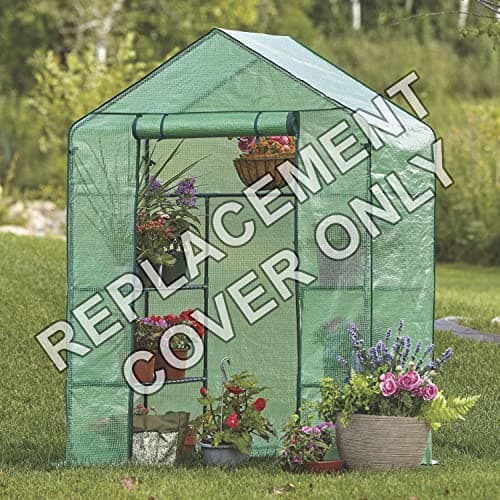 Image of Taylor & Brown Greenhouse Cover Heavy Duty Replacement Spare Reinforced Growhouse White PE Cover (Walk-In Greenhouse - 143x73x195cm, Green)