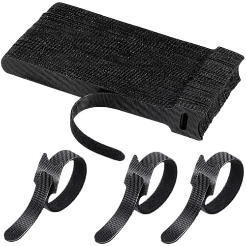 Image of 50 Pcs Cable Ties Reusable Hook and Loop Cable Straps Adjustable Tidy Fastening Strap Wire Management for Home & Office Accessories Headphones PC Wire USB Data Cables Organizer