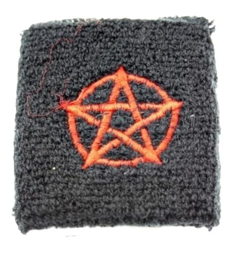 Image of Unisex 2 Pack Pair Black and Red Pentagram Wristbands Sweatbands Sports Novelty Fancy Dress