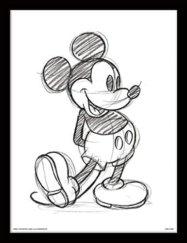 Image of Pyramid International Mickey Mouse (Sketched - Single) 30cm x 40cm Framed, Collectors Print, One Size