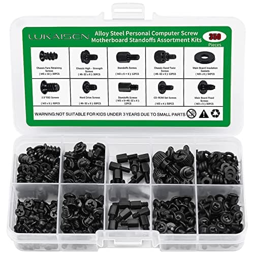 Image of 350 Pcs Computer Screw Set, PC Case Motherboard Standoffs Screws #6-32 Male to M3 Female Standoffs Sets for Personal Computer Screw Standoffs Set Kit for PC Case Motherboard HDD SSD CD-ROM Hard Drive