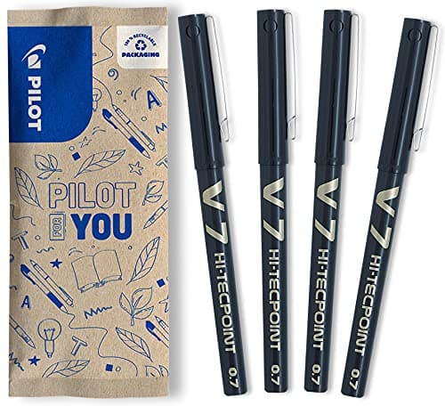 Image of Pilot V7 Liquid Ink Rollerball 0.7mm Tip - Black (Pack of 4)