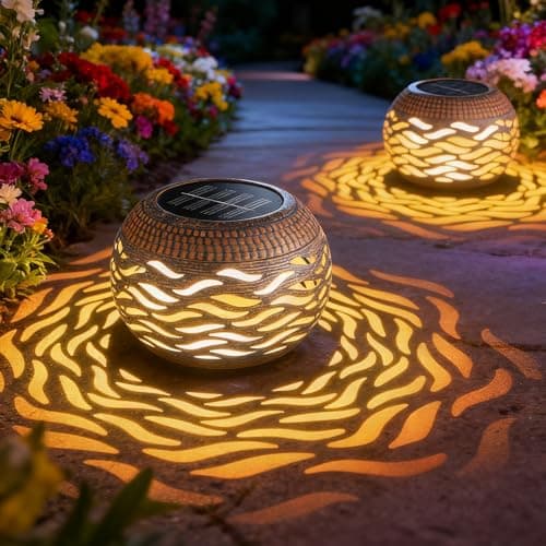Image of Solar Lanterns Outdoor Waterproof,3 Mode Retro Metal Solar Lantern Lights - 8 Color Changing Decorative Table Lantern Gifts for Women- Garden Yard Patio Outside & Indoor Tabletop Decor 2 Pack
