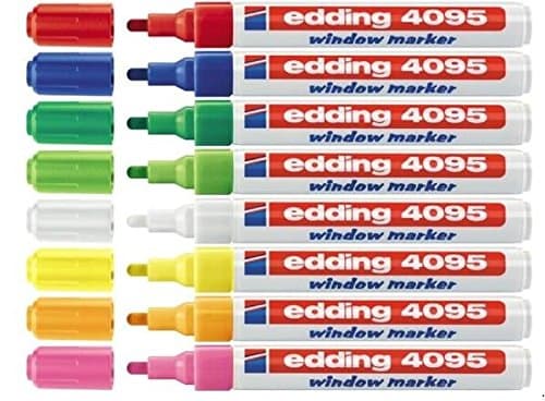 Image of Edding 4090 4095 Window Chalk Marker, 2-3 mm, assorted colours, 8