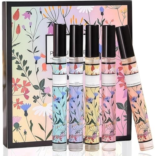 Image of Premium Women Perfume Gift Set,5 * 10ml Perfume for Women,Long Lasting Eau de Parfum with Sweet Floral and Fruity Notes,Travel Portable Parfum,Fragrance for Women,Ladies Body Spray