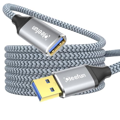 Image of Long USB3.0 Extension Cable 5m, USB 3.0 High Speed A Male to A Female Active 5Gbps Sync Extender Braided Lead with Printer,Keyboard,Mouse,Scanner,USB-Camera,Card Reader,Hard Drive,U-Disk,Charging Cord