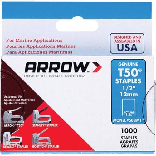 Image of Arrow ARRT5012M Monel Staples, T50, 1/2", 12 mm (Pack of 1250)