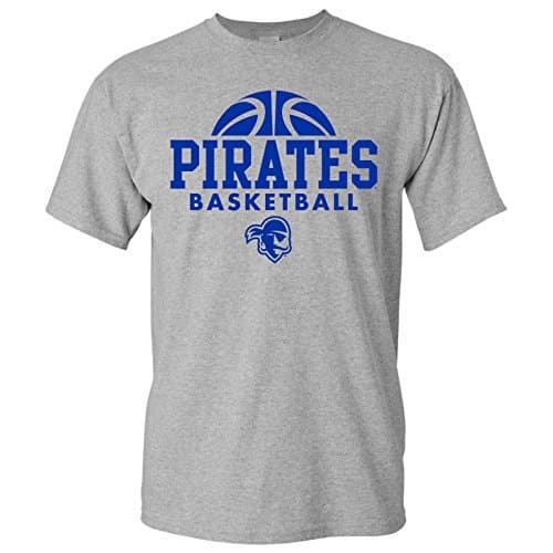 Image of UGP Campus Apparel NCAA Basketball Hype Logo, Team Color T Shirt, College, University, Seton Hall Pirates Sport Grey, Large