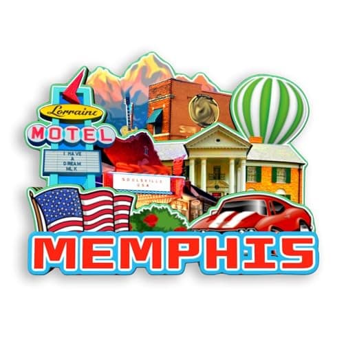 Image of Quwsne Refrigerator Magnet Memphis Tennessee USA Fridge Magnet City Travel Souvenirs Tourist Gifts 3D Classic Landmarks Handmade Crafts Home Decoration -1153