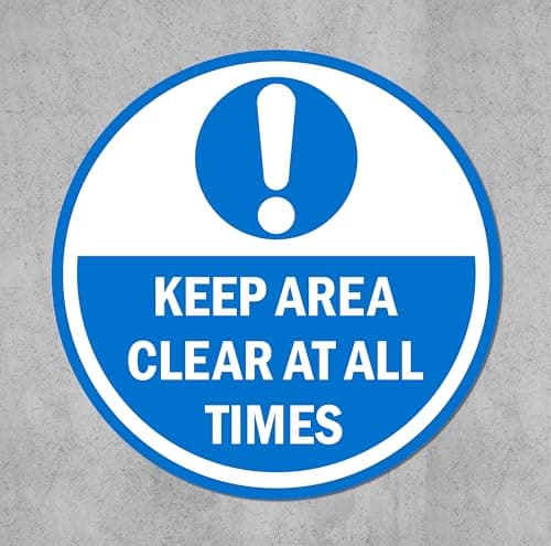 Image of Keep area clear at all time floor sticker - Self adhesive floor graphic (600mm x 600mm)