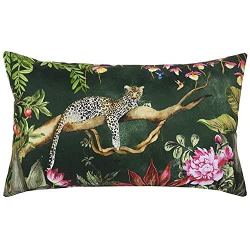 Image of Evans Lichfield Leopard Outdoor Cushion Cover, Forest, 30 x 50 cm