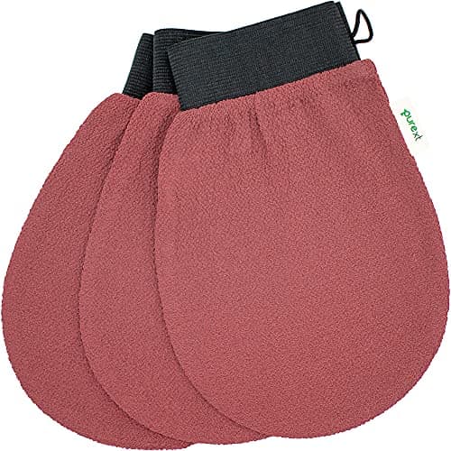 Image of PureXT 3 Exfoliating Gloves - Kessa Hammam Body Scrubber - Fake Tan Remover Exfoliator Mitts (250D)