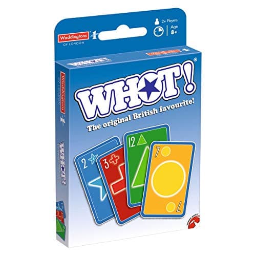Image of Waddingtons Number 1 WHOT! The Original matching Card Game, match the shapes or numbers to get rid of your cards, educational travel game, great gift for players aged 5 plus