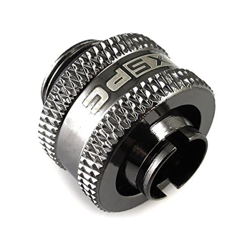 Image of XSPC G1/4" Compression Fitting V2 for 3/8" ID 1/2" OD 13/10mm Tubing Black Chrome
