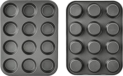 Image of CenturiusCuroisty Non Stick Sturdy 12 Cupcake Baking Muffin Tray Yorkshire Pudding Baking Pan
