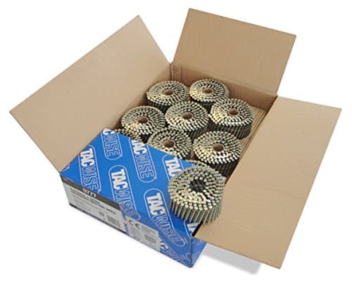 Image of Tacwise 0777 Extra Galvanised Flat Top Coil Nails Type 2.8 x 50 mm, Diamond Point, Ring Shank, 16° Inclined, Wire Collated, Pack of 4000