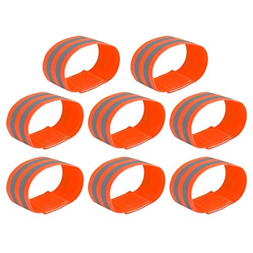 Image of X AUTOHAUX 8pcs Reflective Bands for Arm Cycling Reflective Armbands Orange