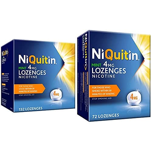 Image of NiQuitin Mint Lozenge - 4 mg, 132 Lozenges - Stop Smoking Aid & Mint Lozenge - 4 mg, 72 Lozenges - Stop Smoking Aid
