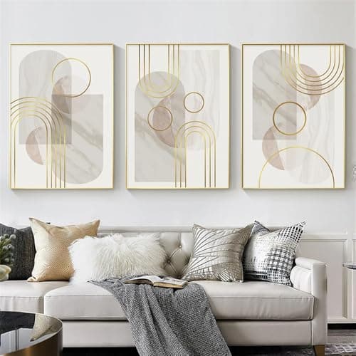 Image of WUHBCZ Canvas Paints-Abstract Modern Block Color Wall Art Geometric Marbling Gold Canvas Painting Poster Prints Pictures for Living Office Home Decoration Artwork-60 * 80cm/3PCS (No Frame)