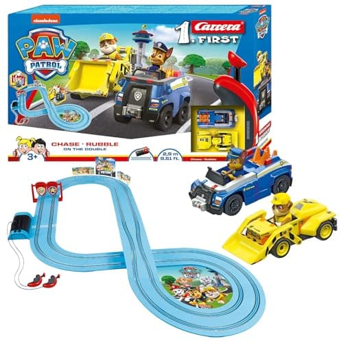 Image of Carrera FIRST 20063035 PAW Patrol On the Double - FIRST Slot Racing Track, For Children From 3 Years And Adults, 2.9 Metres, With Paw Patrol - Chase & Paw Patrol - Rubble