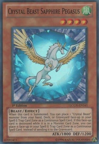 Image of Yu-Gi-Oh! - Crystal Beast Sapphire Pegasus (LCGX-EN161) - Legendary Collection 2 - Unlimited Edition - Super Rare by Yu-Gi-Oh!