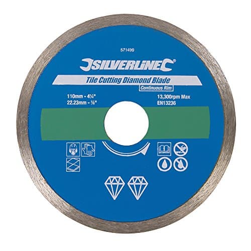 Image of Silverline 571499 Tile Cutting Diamond Blade 110 x 22.23 mm Continuous Rim