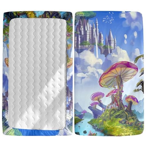 Image of Odot Cot Bed Fitted Sheets, 3D Forest Pattern Moses Basket Fitted Sheet Crib Fitted Sheets Soft Durable Baby Bed Sheets Bassinet Sheets Cot Bed Mattress Protector (Cartoon,90x55cm)