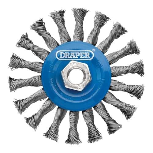 Image of Draper 08058 Steel Twist-Knot Flat Wire Wheel Brush, 115mm, M14